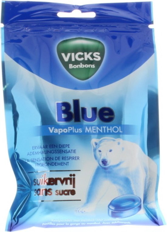 Vicks Blue Zak Suikervrij 72gr