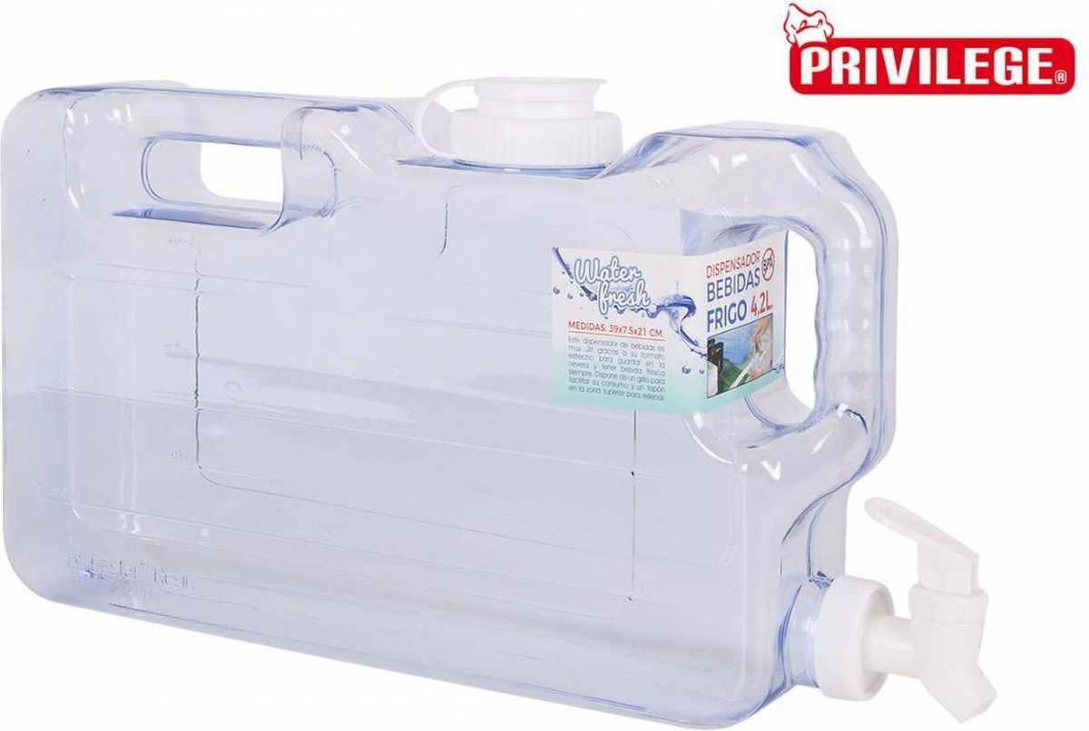 Water Fresh Privilege - Kunststof drankdispenser 4.2L - BPA-vrij