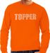 Bellatio Decorations Shoppartners Bv Glitter Topper foute trui oranje met steentjes/ rhinestones voor heren - Glitter kleding/ foute party outfit XXL