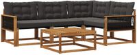 vidaXL Ensemble de salon 5 pièces acacia naturel et noir