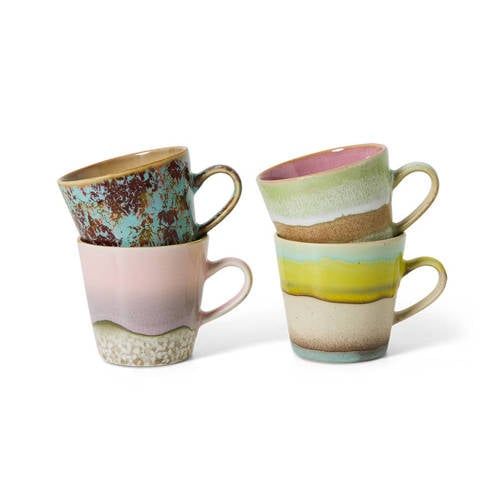 HKLIVING americanokopje 70s (Ø8,5 cm) (260 ml) (set van 4)
