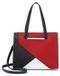 Sac à main femme - Sac décontracté - Taille moyenne - Similicuir - Bandoulière réglable - Poignée - Rouge