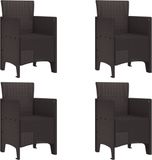vidaXL Tuinstoel 4 stuks Bruin Polypropyleen