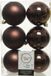 Decoris Kerstballen - 6x st - donkerbruin - D8 cm - kunststof - mat/glans - kerstversiering