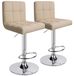 Set de 2 tabourets de bar, réglable en hauteur, similicuir, beige