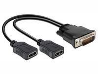 DeLOCK 65280 adaptateur de câble vidéo 0,25 m DMS 2 x HDMI Noir