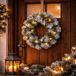 Black Box Kerstkrans - D35 cm - met LED verlichting - nepsneeuw - deurkrans - groen