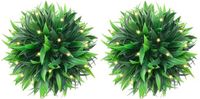 vidaXL Kunstbuxusballen met LED-verlichting - 2 st - 20 cm - groen