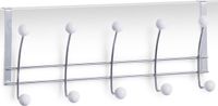Zeller Kapstok met 5 haken - Zilver/Wit - 48 cm - Deurbevestiging