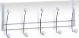 Zeller Kapstok met 5 haken - Zilver/Wit - 48 cm - Deurbevestiging