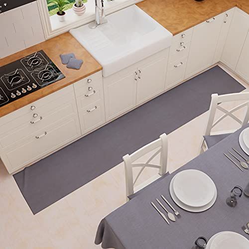 PETTI Artigiani Italiani Keukentapijt - 52 x 100 cm - Rookgrijs - Antislip en wasbaar - Made in Italy