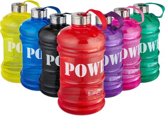 Bluefinity sportfles 2.2 liter - power - XXL drinkfles - BPA-vrij - fitness - waterfles rood