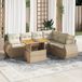 Maison Exclusive - Ensemble de meubles de jardin 7 pièces avec canapé et coussins, beige, en polyrotin