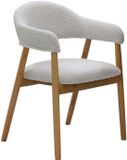 DÉJA Living Eetkamerstoel Noémi - Eikenhout/Polyester - Beige - Set van 2