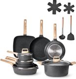 Vevor Set de 19 casseroles avec revêtement antiadhésif, Noir