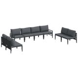 vidaXL Tuinbank Set 8-delig Antraciet Staal