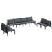 vidaXL Banc de jardin 8 pièces anthracite acier