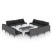 vidaXL 8-delige Loungeset met kussens, polyrattan, donkergrijs