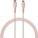 QUALO Nylon USB-C auf Lightning Kabel – 1,5 m, 2,4 A, Rosa QKN-CL-16 Schnellladekabel 12W