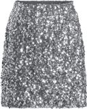 VILA VIFAITH HW SHORT SEQUIN SKIRT/VOL/LR/1 Rok Dames Grijs