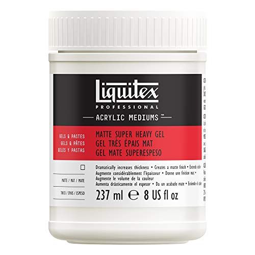 Liquitex 5808 Professional extra zware matte gel medium voor acrylverf, houdt hoge pieken en scherpe kwast- en messtreken vast - 237ml Pot