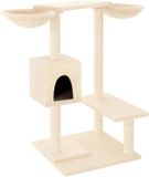 vidaXL Kattenmeubel met krabpalen 82 cm crèmekleurig