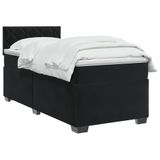 vidaXL Boxspringbed met matras en LED-verlichting, zwart, 90 x 190 cm, fluweel