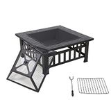 Red Deco Fuji 3-in-1 vuurschaal voor buiten, voor terras, tuin, eenheidsmaat, grijs
