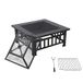 Red Deco Fuji 3-in-1 vuurschaal voor buiten, voor terras, tuin, eenheidsmaat, grijs