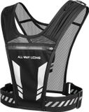 ALL WAY LONG YSvB Hardloopvest met Drinkhouder & Waterdichte Telefoonhouder - Running Vest - Loopvest - Trailrugzak - One Size - Zwart