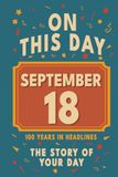 Happy Birthday! September 18: On This Day in Headlines – Nostalgic September 18 History Book with Authentic News and Memories – Perfect Birthday or Anniversary Gift
