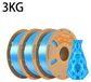 PLA Filament Silk - filament pour imprimante 3D 1,75 mm - Satiné - Biodégradable - Tolérance ±0,03 mm - Température d'impression 190–220 °C - Bleu soie, 3 kg