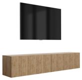 3E 3xE living.com 3xE living TV-kast met gegroefde voorzijde, eikenhout, 170 x 32 x 33,6 cm