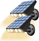Sans marque Deux lampes de jardin/terrasse LED solaires avec détecteurs de mouvement, trois modes, appliques murales étanches, lumière blanc chaud.