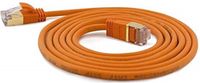 wantecWire Extra dunne patchkabel CAT.7 kabel, CAT.6 stekker SSTP afgeschermd, lengte 0,5 m, oranje