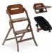 Deryan Oak Luxe chaise haute avec fonction bascule – 2-en-1, chaise haute réglable – Brun foncé