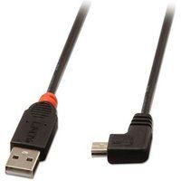 Lindy USB-kabel - USB (M) naar mini USB type B (M) - USB 2.0 - 1 m - gevormd, aansluiting 90°