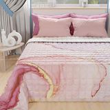 PETTI Artigiani Italiani - Sprei voor Frans bed, 220 x 260 cm, 100 g/m², omkeerbaar, voor Frans bed, licht dekbed, moarble poeder, 100% Made in Italy