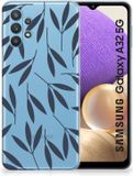 Samsung Galaxy A32 5G Coque TPU Feuilles Bleu