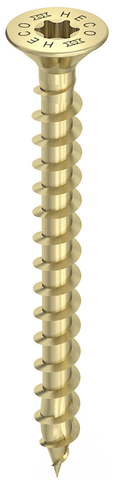 HECO TOPIX-Plus Spaanplaatschroef 4,5x20mm Platkop Geel Verzinkt Voldraad HD-20 (1000 stuks)