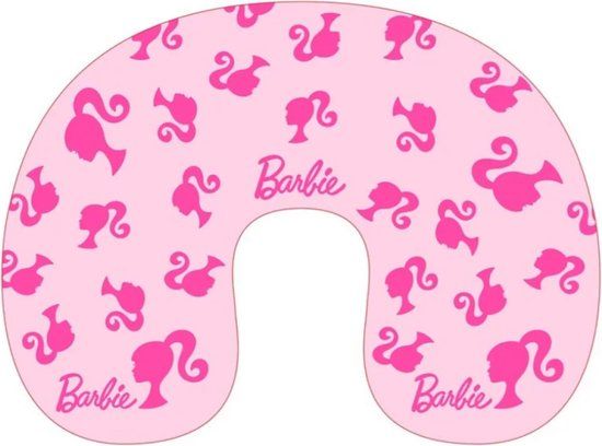 Barbie Reiskussen / Nekkussen - Roze - Polyester - 35 x 6 cm - Kinderen