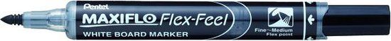 Pentel Flex Feel Whiteboard Marker Zwart - Flexibele Penseel Punt