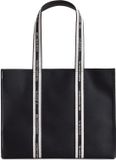 Ted Baker Shopper Schoudertas Georjey Branded Webbing Canvas Tote Black Zwart