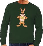 Bellatio Decorations Groene Paas sweater stoere paashaas - Pasen trui voor heren - Pasen kleding XL