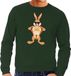 Bellatio Decorations Groene Paas sweater stoere paashaas - Pasen trui voor heren - Pasen kleding XL