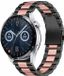 Strap-it Bracelet de montre intelligente en acier - Convient pour Huawei Watch GT 3 46mm - Noir/Rose