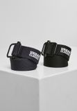 Urban Classics - Industrial 2-Pack Canvas riem - S/M - Zwart/Blauw