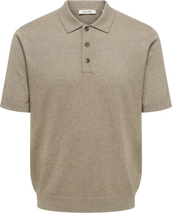 ONLY&SONS ONSLOUI REG 12 SS MEL POLO KNIT NOOS Heren Polo Desert Taupe XXL