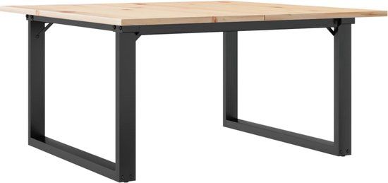 vidaXL Salontafel O-frame 90x90x45 cm massief grenenhout en staal
