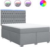 VidaXL Boxspring met matras stof lichtgrijs 160x200 cm
